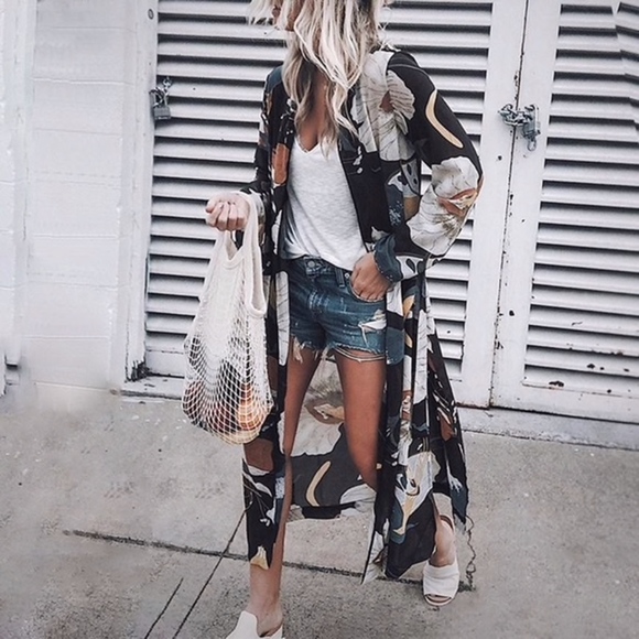 Jackets & Blazers - NEW!! Boho Long Floral Print Cardigan